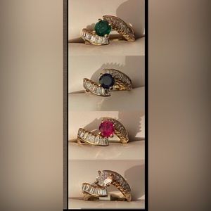 Cocktail Ring ( Emerald , Diamond, Ruby, Blue Sapphire )
